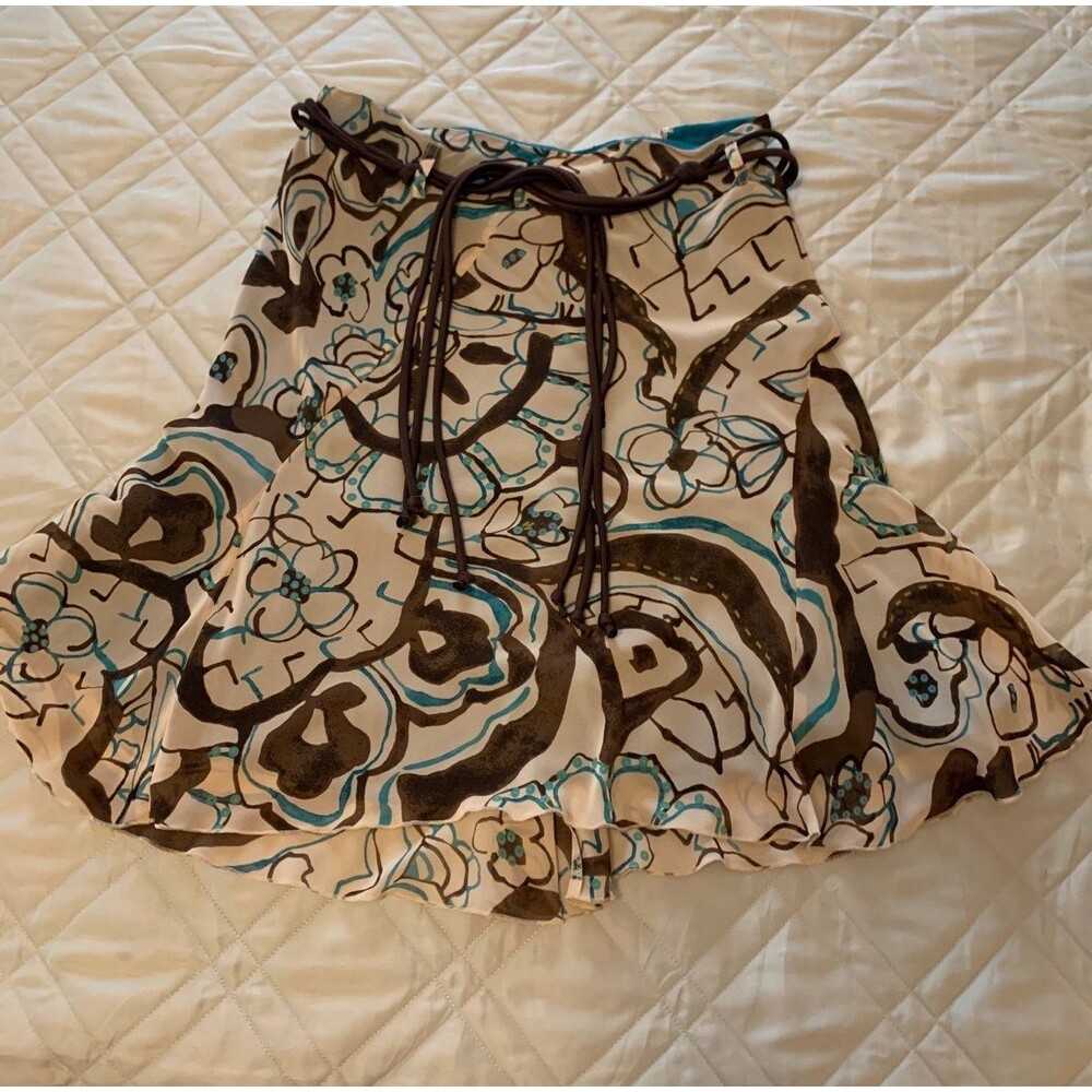 Nine & Co. skirt, tan/brown/teal, size 2P